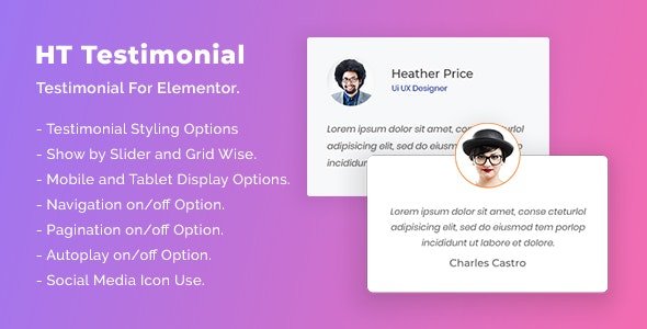 HT Testimonial For Elementor v1.0.1