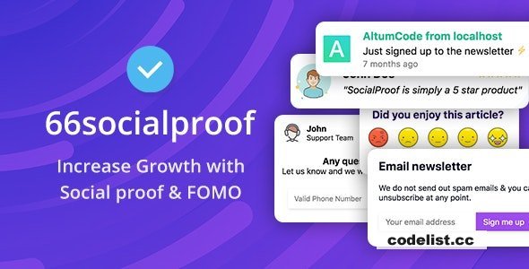 66socialproof v22.0.0 - Social Proof &amp; FOMO Widgets Notifications (SAAS) - nulled