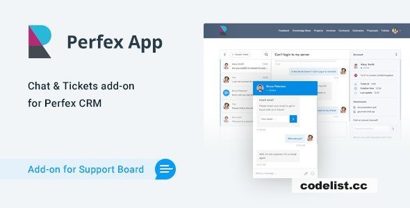 Perfex CRM Chat &amp; Tickets App for Support Board v1.1.2