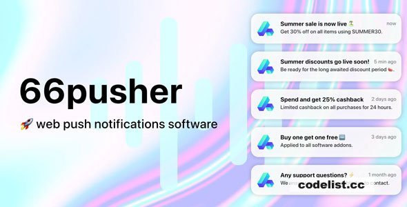 66pusher v8.0.0 - Web push notifications - nulled
