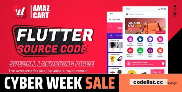 Flutter AmazCart v3.0 - Ecommerce Flutter Source code for Android and iOS