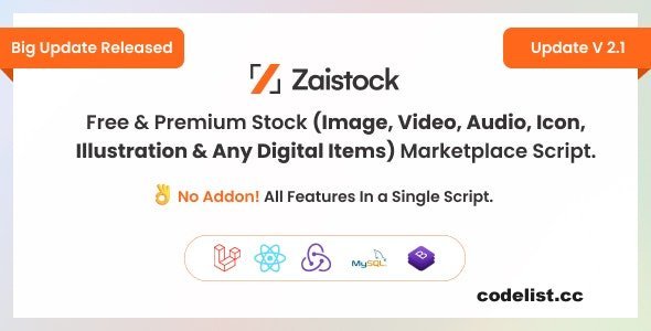 Zaistock v2.1 - Free &amp; Premium Stock Photo, Video, Audio, Icon Illustration Script