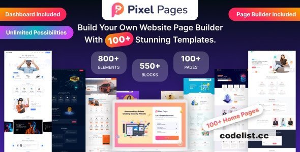 PixelPages v1.0.6 - SAAS Application Website Builder for HTML Template