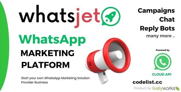WhatsJet SaaS v1.1.1 - A WhatsApp Marketing Platform with Bulk Sending, Campaigns & Chat Bots - nulled