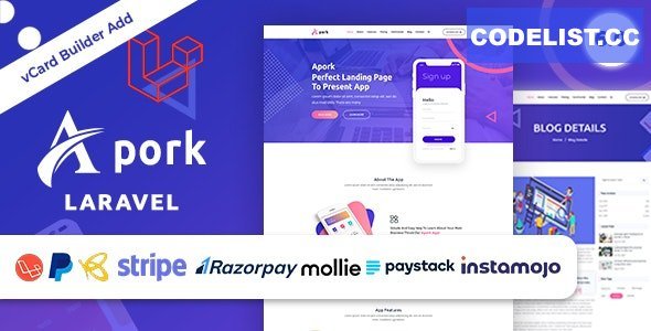 Apork v1.0 - URL Shortener, vCard Builder &amp; Product Landing Business Management System