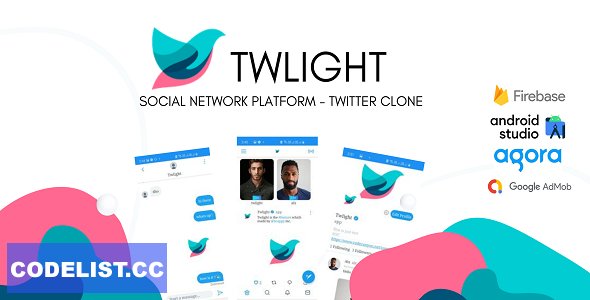 Twlight social network app v1.0 - Twitter clone - android studio & firebase