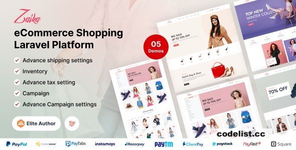 Zaika eCommerce CMS v2.1.0 - Laravel eCommerce Shopping Platform