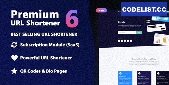 Premium URL Shortener v6.4 - Link Shortener, Bio Pages & QR Codes - nulled