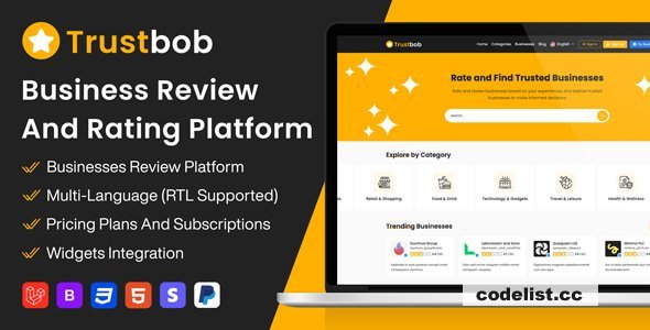 Trustbob v1.1 - Business Review And Rating Platform (SAAS) - nulled