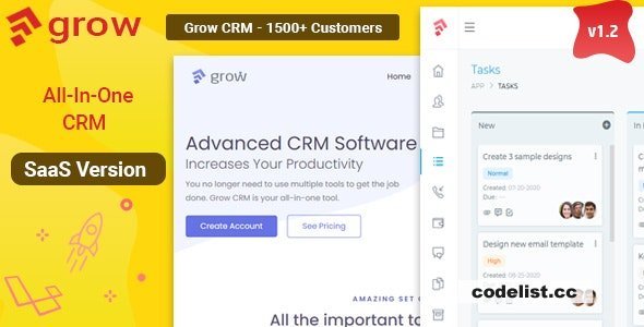 Grow CRM SaaS v2.3 - Laravel Project Management - Multitenancy - nulled