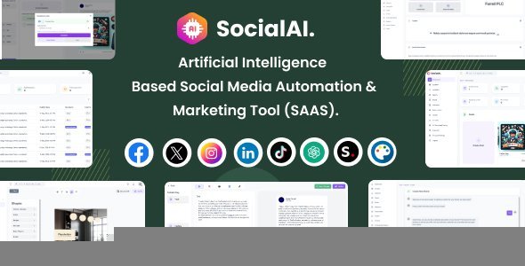 SocialAI v1.6 - Artificial Intelligence Based Social Media Automation & Marketing Tool (SAAS)