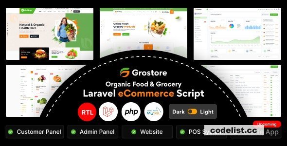 GroStore v1.0 - Food &amp; Grocery Laravel eCommerce with Admin Dashboard