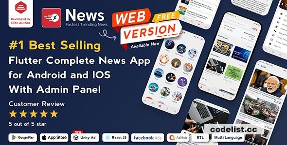 News v3.1.9 - Flutter News App for Android &amp; iOS with Admin Panel - nulled