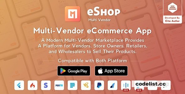 eShop v2.0.9 - Multi Vendor eCommerce App &amp; eCommerce Vendor Marketplace Flutter App