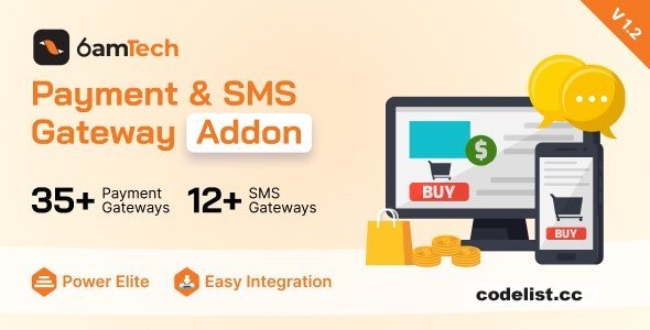6amTech Payment & SMS Gateway Addon v1.2 - nulled