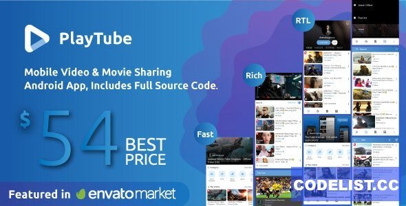 PlayTube v2.8 - Mobile Video & Movie Sharing Android Native Application (Import / Upload)
