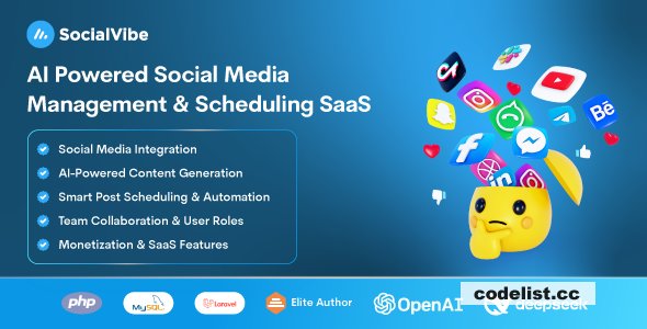 SocialVibe v1.1.0 - AI-Powered Social Media Management & Scheduling SaaS