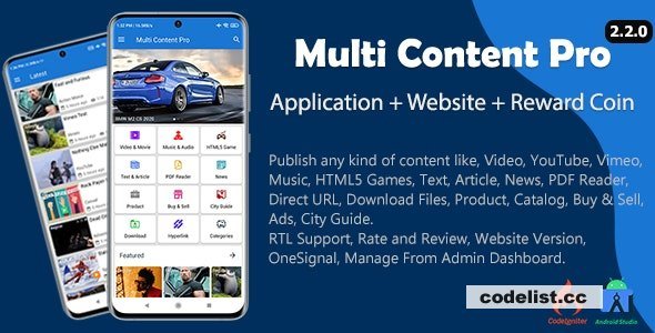 Multi Content Pro (Application and Website) v2.5.0
