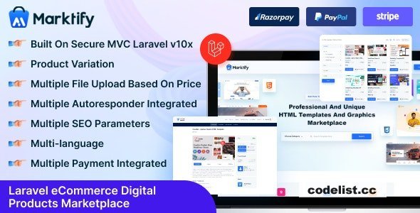 Marktify v1.0 - Laravel eCommerce Digital Product Marketplace