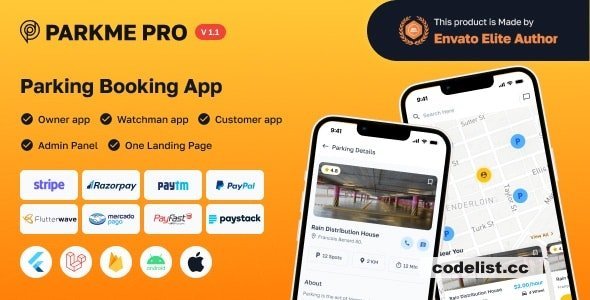 ParkMePRO v1.1 - Flutter Complete Car Parking App with Owner and WatchMan app
