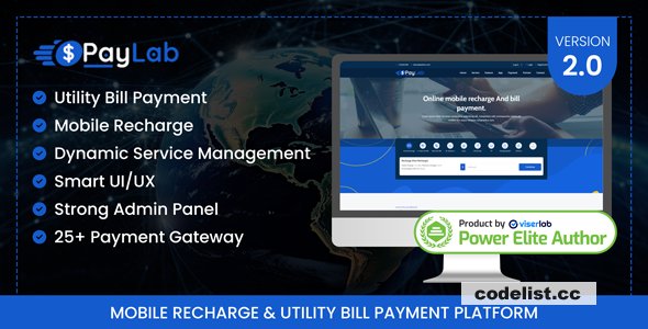 PayLab v2.0 - Mobile Recharge And Utility Bill Payment Platform - nulled