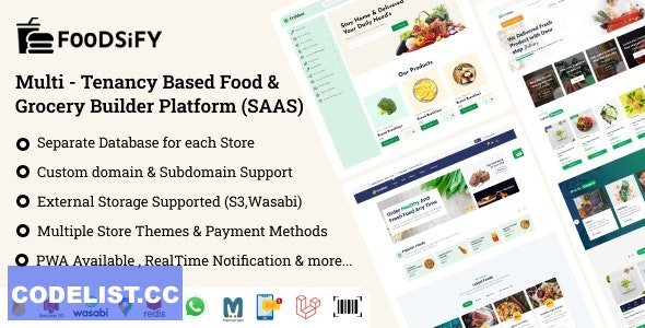 FOODSIFY v1.6 - Multitenancy Based Food Grocery &amp; E-commerce Builder Platform (SAAS)