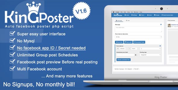 King poster v1.6.3 - Facebook group auto poster