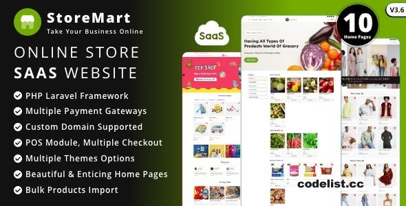 StoreMart SaaS v3.6 - Online Product Selling Business Website Builder - nulled