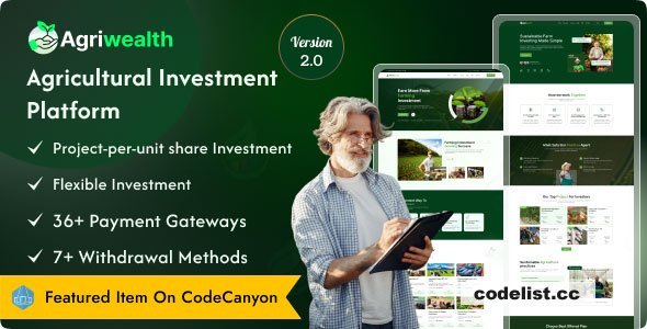 AgriWealth v2.1 - Agricultural HYIP Investment and Ecommerce Solution - nulled