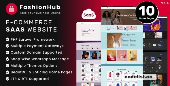 FashionHub SaaS v3.4 - eCommerce Website Builder For Seamless Online Business - nulled