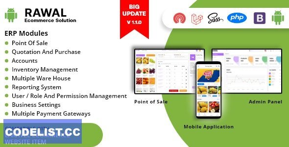 Rawal v1.1.6 - Android & Laravel Ecommerce Solution with POS for Single & Multiple Location Business Brand