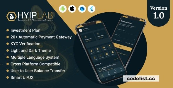 HYIPLab v3.0 - Cross Platform Mobile Application