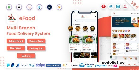 eFood v10.0 - Food Delivery App with Laravel Admin Panel + Delivery Man App - nulled