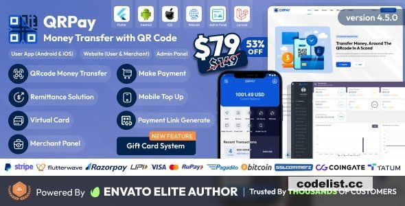 QRPay v4.7.0 - Money Transfer with QR Code Full Solution - nulled