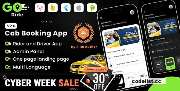 GORIDE v2.1 - InDriver Clone - Flutter Complete Taxi Booking Solution with Bidding Option