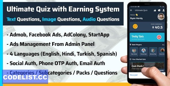 Play Quiz (Text,Image,Audio) &amp; Earn Money v2.1