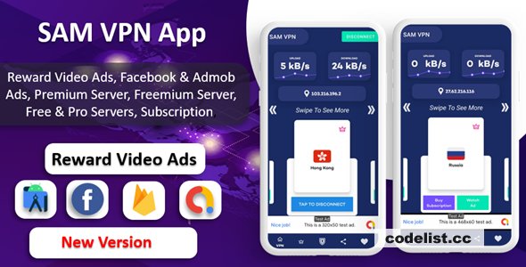 SAM VPN App v9.0 - Secure VPN and Fast Servers VPN