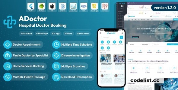 ADoctor v1.4.0 - Hospital Doctor Booking Android and iOS App - nulled