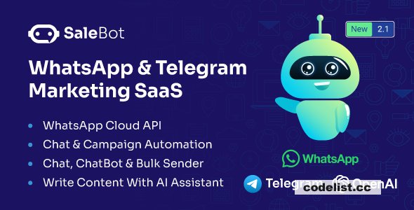SaleBot v3.3.0 - WhatsApp And Telegram Marketing SaaS - ChatBot &amp; Bulk Sender