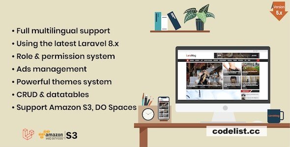 LaraMag v7.4.4 - Laravel News &amp; Magazine Multilingual System - nulled