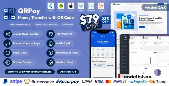 QRPay v2.4.0 - Money Transfer with QR Code Full Solution