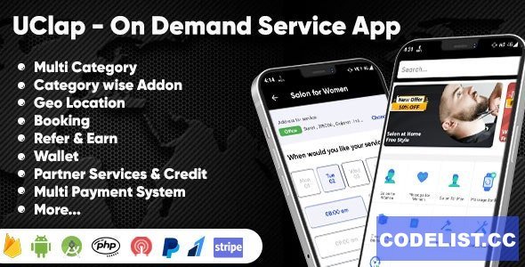 UClap v1.3 - On Demand Home Service App | UrbanClap Clone | Android App with Interactive Admin Panel
