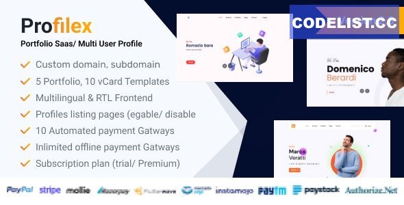 Profilex v3.1 - Portfolio Builder SAAS / Multi-User Profile (Multitenancy) - nulled