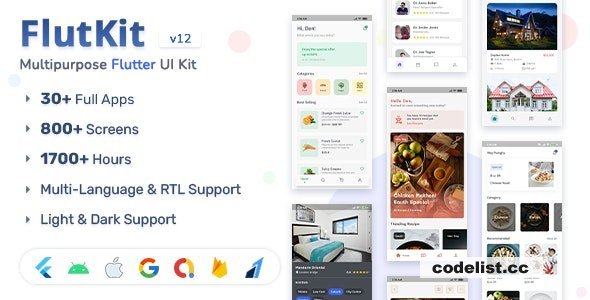 FlutKit v13.1 - Flutter UI Kit
