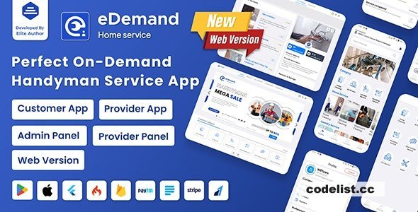 eDemand v3.1.0 - Multi Vendor On Demand Handy Services - nulled