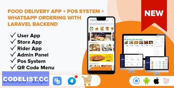 Food Delivery App + POS System + WhatsApp Ordering - Complete SaaS Solution (ionic 5 & Laravel) v2.0