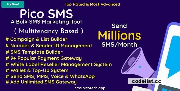 PicoSMS v5.6 - A Bulk SMS Marketing Tool - nulled