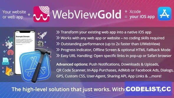 WebViewGold for iOS v14.0 – WebView URL/HTML to iOS app + Push, URL Handling, APIs & much more! - nulled