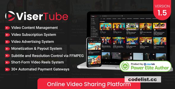 ViserTube v1.5 - Online Video Sharing Platform - nulled