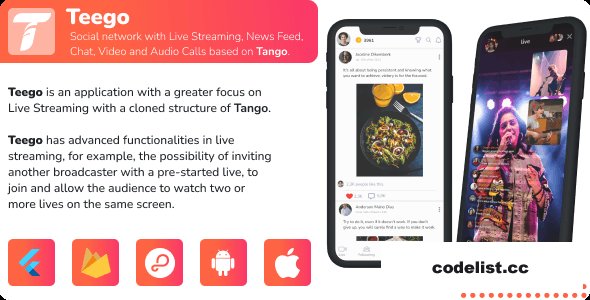 Teego (iOS and Android) v1.0 - Live Streaming with up to 4 participants, Feed, Paid calls and Payouts